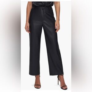 Good American Faux Leather Wide Leg Crop Trousers